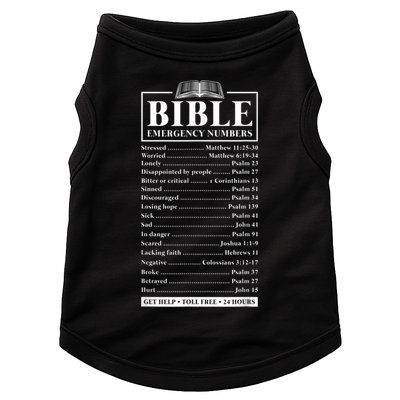 Bible Emergency Numbers Hotline Christian Verses Scriptures Doggie Tank