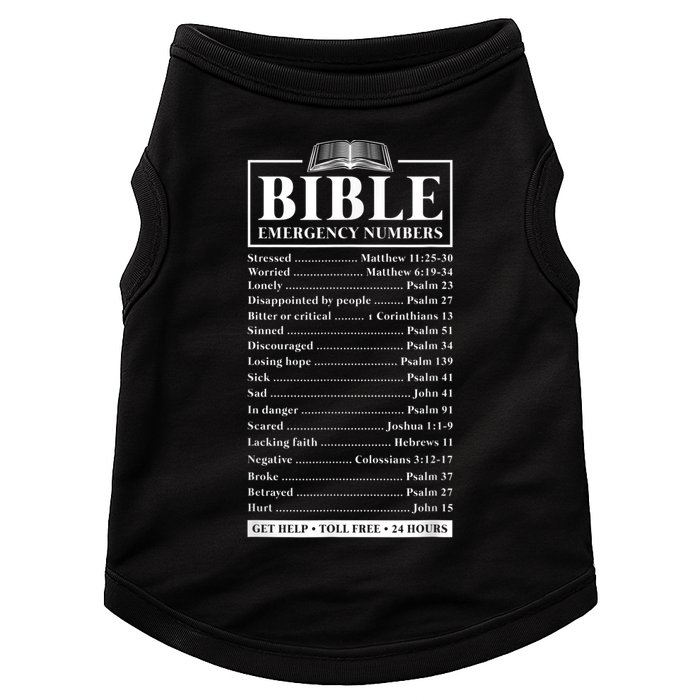 Bible Emergency Numbers Hotline Christian Verses Scriptures Doggie Tank