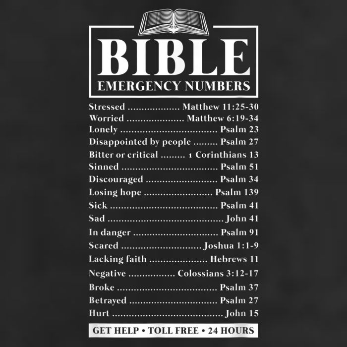 Bible Emergency Numbers Hotline Christian Verses Scriptures Adult Drive Performance Visor
