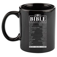 Bible Emergency Numbers Hotline Christian Verses Scriptures 11oz C Handle Ceramic Mug
