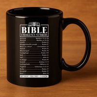 Bible Emergency Numbers Hotline Christian Verses Scriptures 11oz C Handle Ceramic Mug