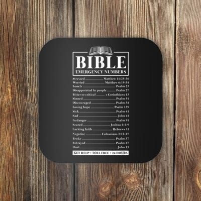 Bible Emergency Numbers Hotline Christian Verses Scriptures Coaster