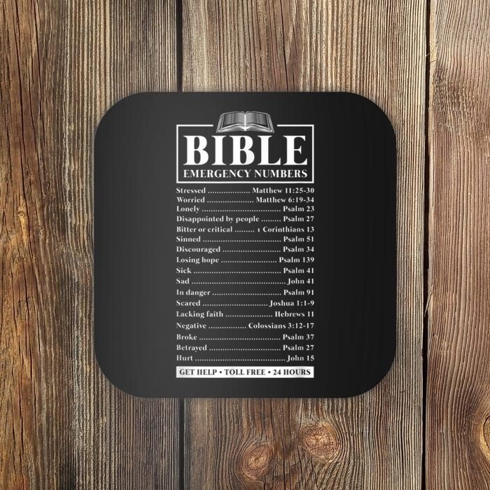 Bible Emergency Numbers Hotline Christian Verses Scriptures Coaster