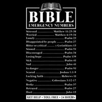 Bible Emergency Numbers Hotline Christian Verses Scriptures Drawstring Bag