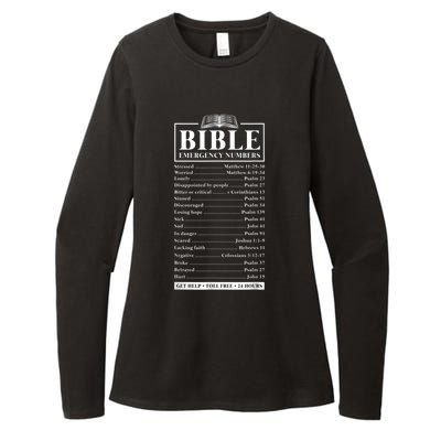 Bible Emergency Numbers Hotline Christian Verses Scriptures Womens CVC Long Sleeve Shirt