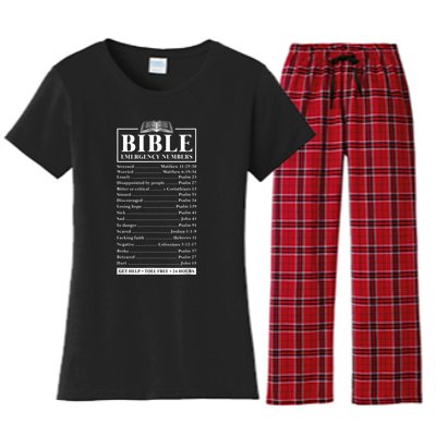 Bible Emergency Numbers Hotline Christian Verses Scriptures Women's Flannel Pajama Set