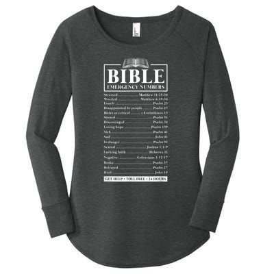 Bible Emergency Numbers Hotline Christian Verses Scriptures Women's Perfect Tri Tunic Long Sleeve Shirt