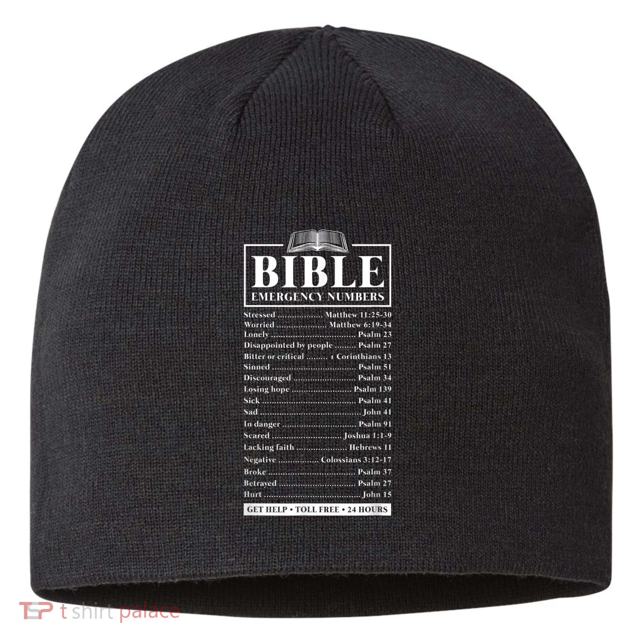 Bible Emergency Numbers Hotline Christian Verses Scriptures Sustainable Beanie