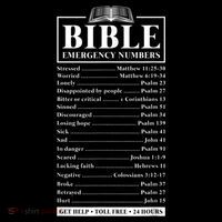 Bible Emergency Numbers Hotline Christian Verses Scriptures Poster
