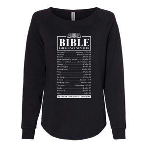 Bible Emergency Numbers Hotline Christian Verses Scriptures Womens California Wash Sweatshirt