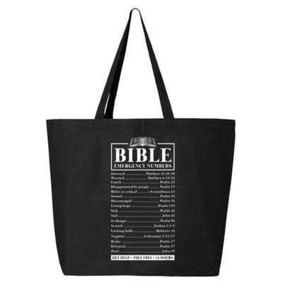 Bible Emergency Numbers Hotline Christian Verses Scriptures 25L Jumbo Tote