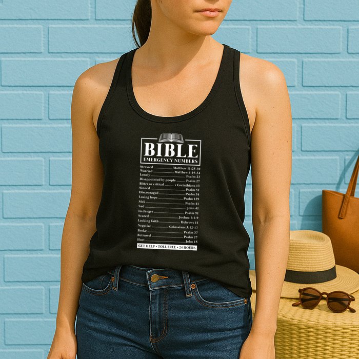 Bible Emergency Numbers Hotline Christian Verses Scriptures Womens Tank Top