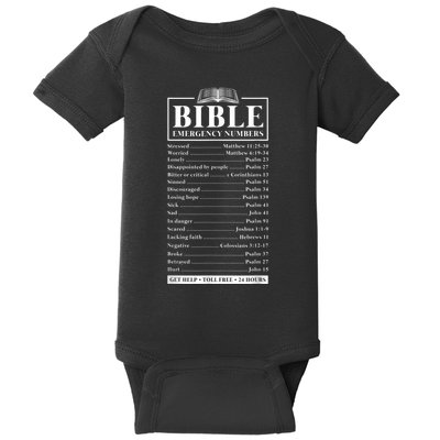 Bible Emergency Numbers Hotline Christian Verses Scriptures Baby Bodysuit