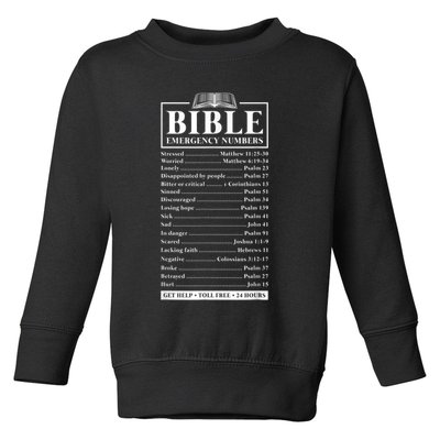 Bible Emergency Numbers Hotline Christian Verses Scriptures Toddler Sweatshirt