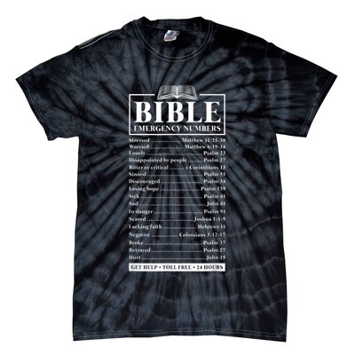 Bible Emergency Numbers Hotline Christian Verses Scriptures Tie-Dye T-Shirt
