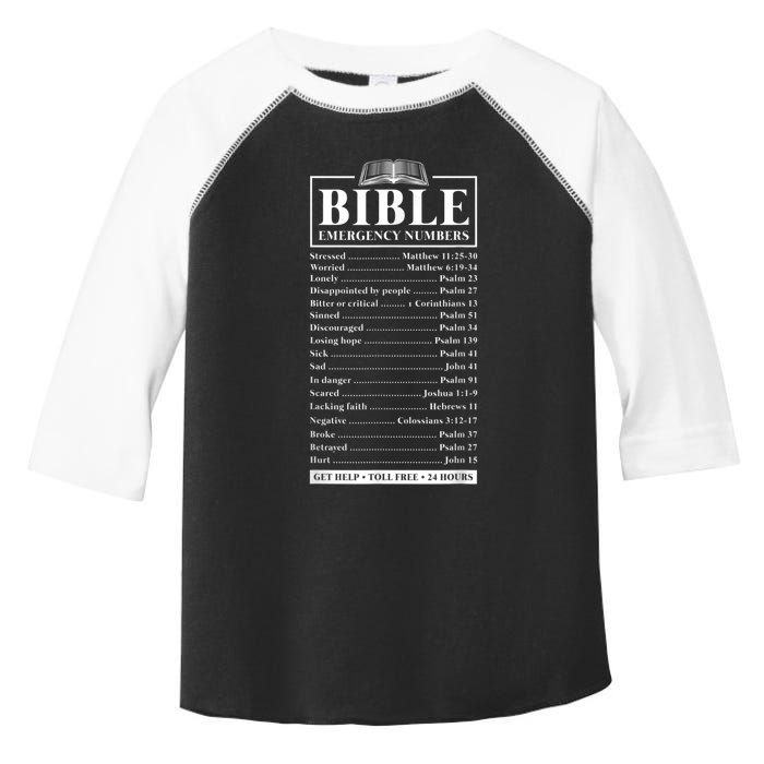 Bible Emergency Numbers Hotline Christian Verses Scriptures Toddler Fine Jersey T-Shirt