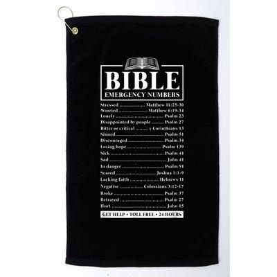 Bible Emergency Numbers Hotline Christian Verses Scriptures Golf Towel