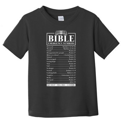 Bible Emergency Numbers Hotline Christian Verses Scriptures Toddler T-Shirt