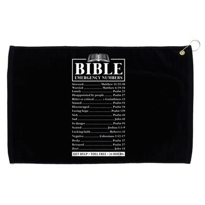 Bible Emergency Numbers Hotline Christian Verses Scriptures Grommeted Golf Towel