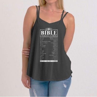 Bible Emergency Numbers Hotline Christian Verses Scriptures Women's Strappy Tank