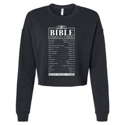 Bible Emergency Numbers Hotline Christian Verses Scriptures Cropped Pullover Crew