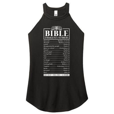 Bible Emergency Numbers Hotline Christian Verses Scriptures Women's Perfect Tri Rocker Tank