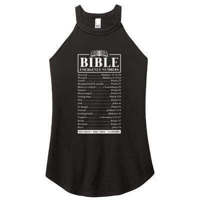 Bible Emergency Numbers Hotline Christian Verses Scriptures Women's Perfect Tri Rocker Tank