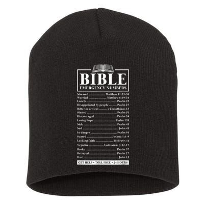 Bible Emergency Numbers Hotline Christian Verses Scriptures Short Acrylic Beanie