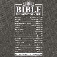 Bible Emergency Numbers Hotline Christian Verses Scriptures Cotton Canvas Backpack