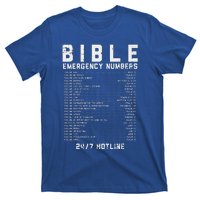 Bible Emergency Numbers Verse God Jesus Faith Christian Gift T-Shirt