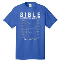 Bible Emergency Numbers Verse God Jesus Faith Christian Gift Tall T-Shirt