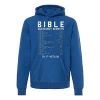 Bible Emergency Numbers Verse God Jesus Faith Christian Gift Premium Hoodie