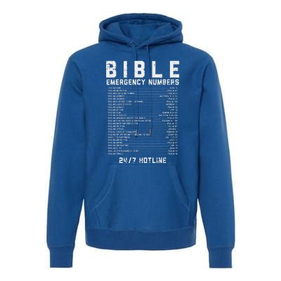 Bible Emergency Numbers Verse God Jesus Faith Christian Gift Premium Hoodie