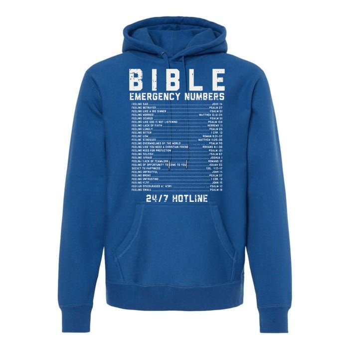 Bible Emergency Numbers Verse God Jesus Faith Christian Gift Premium Hoodie