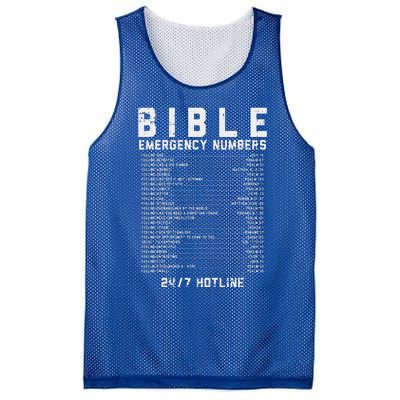 Bible Emergency Numbers Verse God Jesus Faith Christian Gift Mesh Reversible Basketball Jersey Tank