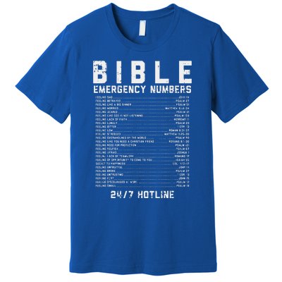 Bible Emergency Numbers Verse God Jesus Faith Christian Gift Premium T-Shirt