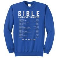 Bible Emergency Numbers Verse God Jesus Faith Christian Gift Tall Sweatshirt