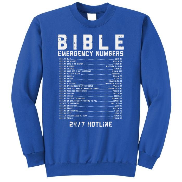 Bible Emergency Numbers Verse God Jesus Faith Christian Gift Tall Sweatshirt