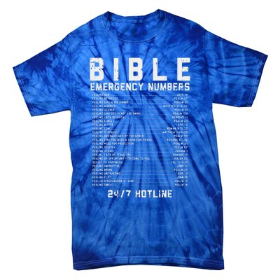 Bible Emergency Numbers Verse God Jesus Faith Christian Gift Tie-Dye T-Shirt