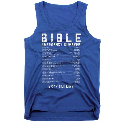 Bible Emergency Numbers Verse God Jesus Faith Christian Gift Tank Top