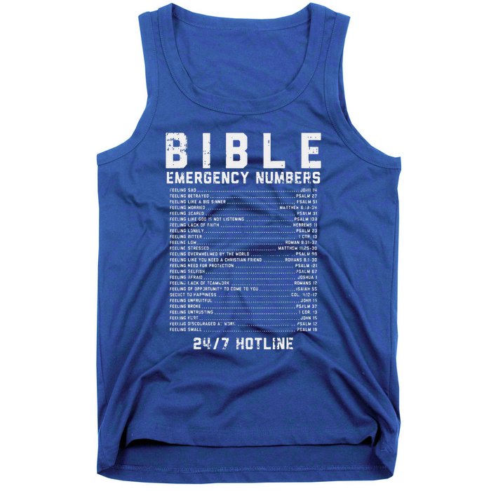 Bible Emergency Numbers Verse God Jesus Faith Christian Gift Tank Top