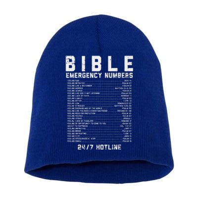 Bible Emergency Numbers Verse God Jesus Faith Christian Gift Short Acrylic Beanie