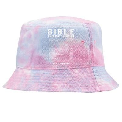 Bible Emergency Numbers Verse God Jesus Faith Christian Gift Tie-Dyed Bucket Hat