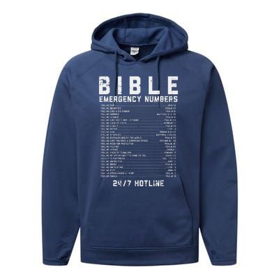 Bible Emergency Numbers Verse God Jesus Faith Christian Gift Performance Fleece Hoodie