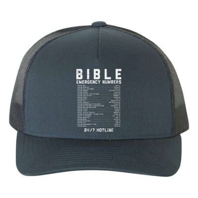 Bible Emergency Numbers Verse God Jesus Faith Christian Gift Yupoong Adult 5-Panel Trucker Hat