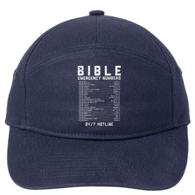 Bible Emergency Numbers Verse God Jesus Faith Christian Gift 7-Panel Snapback Hat