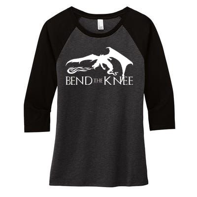 Bend The Knee Women's Tri-Blend 3/4-Sleeve Raglan Shirt