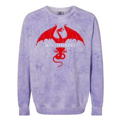 Bend The Knee Fantasy Dragon Colorblast Crewneck Sweatshirt