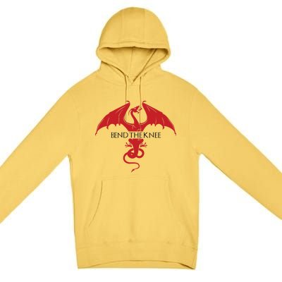 Bend The Knee Fantasy Dragon Premium Pullover Hoodie