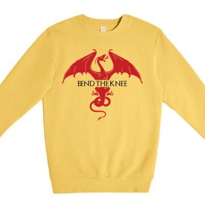 Bend The Knee Fantasy Dragon Premium Crewneck Sweatshirt